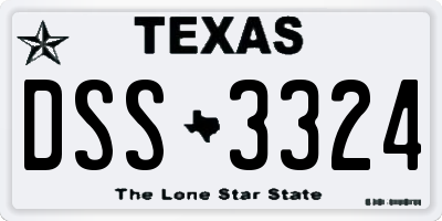 TX license plate DSS3324