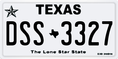 TX license plate DSS3327