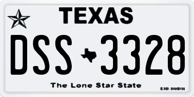 TX license plate DSS3328