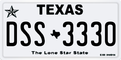 TX license plate DSS3330