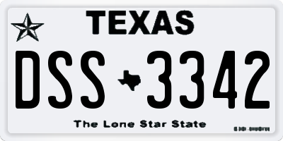 TX license plate DSS3342