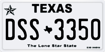 TX license plate DSS3350