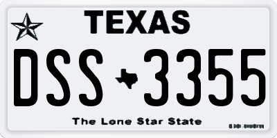 TX license plate DSS3355