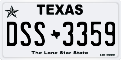 TX license plate DSS3359
