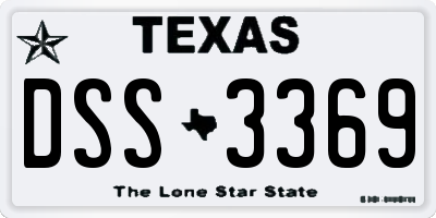 TX license plate DSS3369