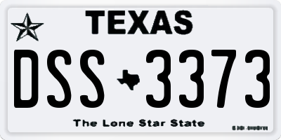 TX license plate DSS3373