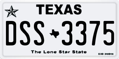 TX license plate DSS3375