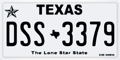 TX license plate DSS3379