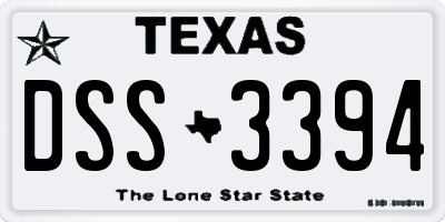 TX license plate DSS3394