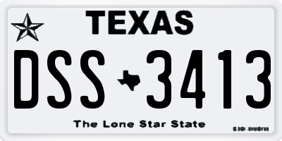 TX license plate DSS3413