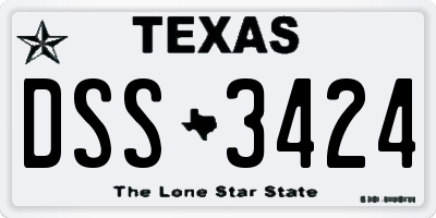 TX license plate DSS3424