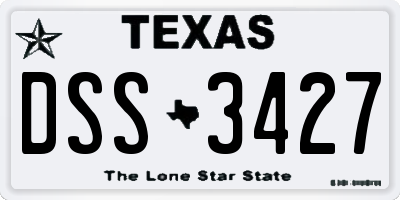 TX license plate DSS3427