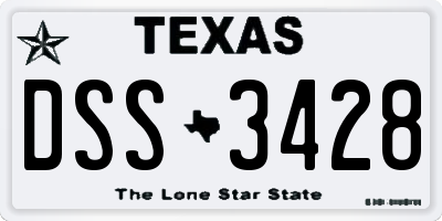 TX license plate DSS3428