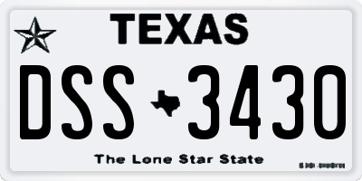 TX license plate DSS3430