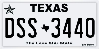 TX license plate DSS3440
