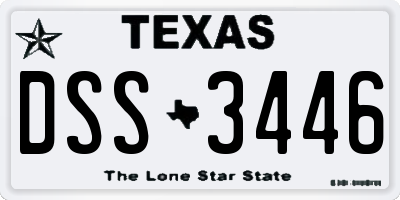 TX license plate DSS3446