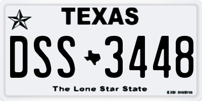 TX license plate DSS3448