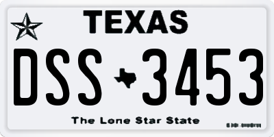 TX license plate DSS3453