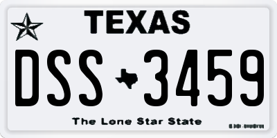 TX license plate DSS3459
