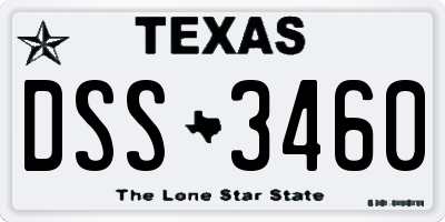 TX license plate DSS3460