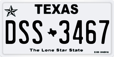 TX license plate DSS3467