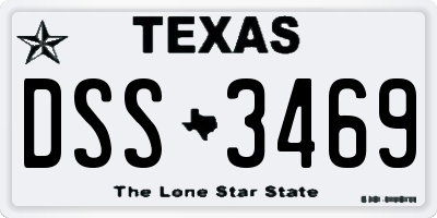 TX license plate DSS3469