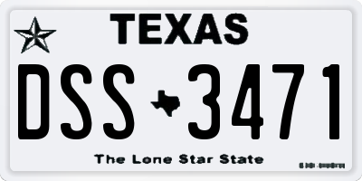 TX license plate DSS3471
