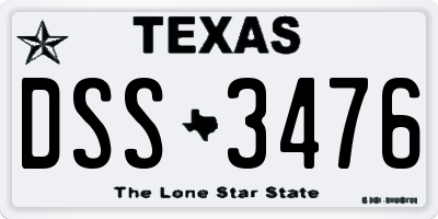 TX license plate DSS3476