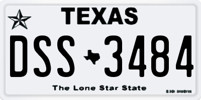 TX license plate DSS3484