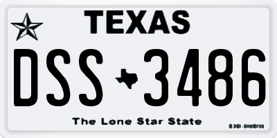 TX license plate DSS3486