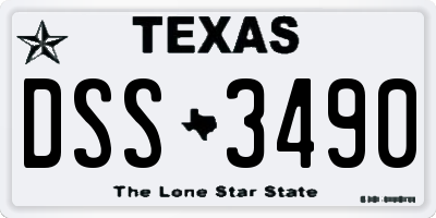 TX license plate DSS3490
