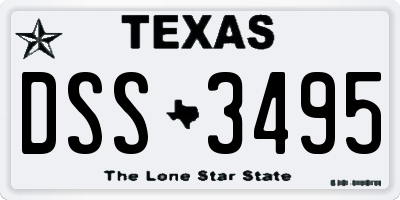 TX license plate DSS3495