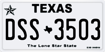 TX license plate DSS3503