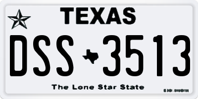 TX license plate DSS3513