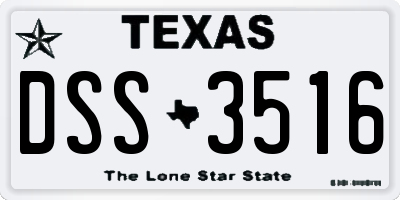 TX license plate DSS3516