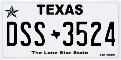 TX license plate DSS3524