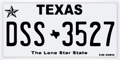 TX license plate DSS3527