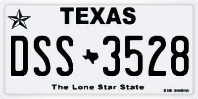 TX license plate DSS3528