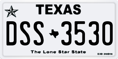 TX license plate DSS3530