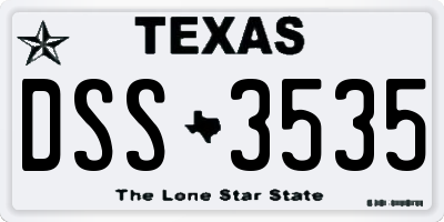 TX license plate DSS3535