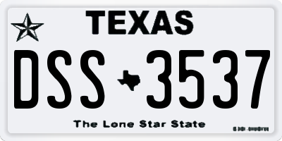 TX license plate DSS3537
