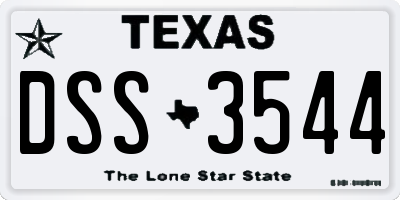 TX license plate DSS3544