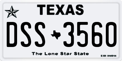 TX license plate DSS3560