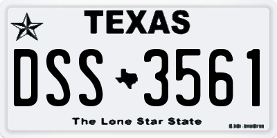 TX license plate DSS3561