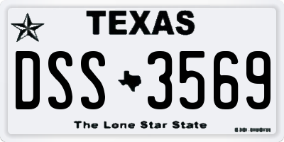 TX license plate DSS3569
