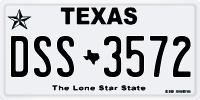 TX license plate DSS3572