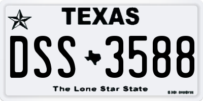 TX license plate DSS3588