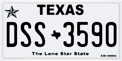 TX license plate DSS3590