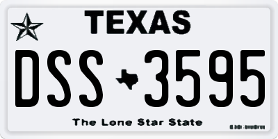 TX license plate DSS3595