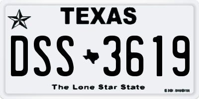 TX license plate DSS3619